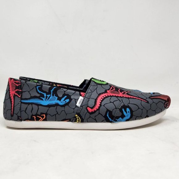 New women's dinosaurs Toms glow in the dark neon multi dino dig alpargata shoes - Picture 3 of 8